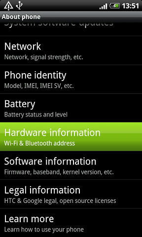 [Android 'About phone' screenshot]