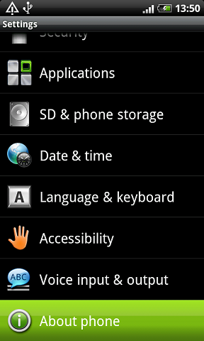 [Android 'Settings' screenshot]